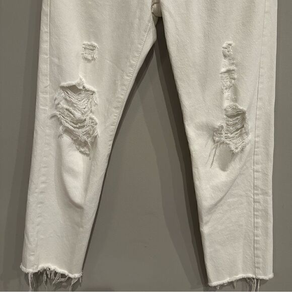 LEVI’s Jeans Women Size 27 Premium Wedgie Straight Big E Button Fly‎ Fray Hem - Picture 3 of 11